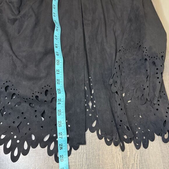 Bob Mackie Wearable Art Womens Faux Suede Jacket Black Cut Out Detail Medium - Picture 7 of 9